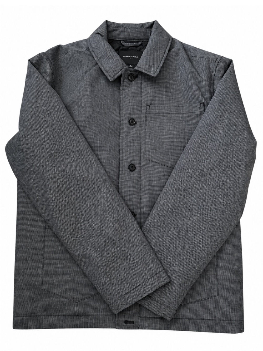 NWT Banana Republic Gray Microcheck Water Resistant Chore Jacket Small